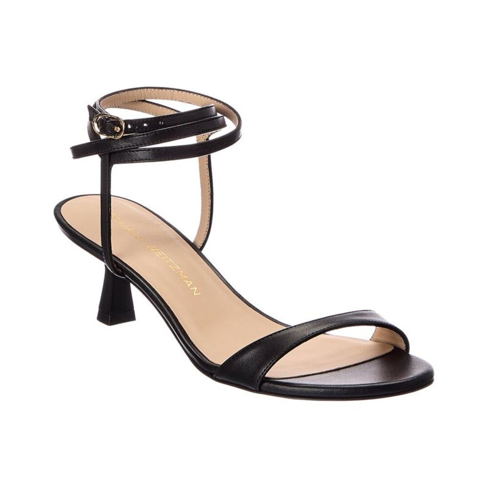 Stuart Weitzman Nudist Wrap 50 Leather Sandal, Black